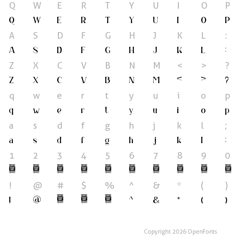 Character Map of Zambeza Regular