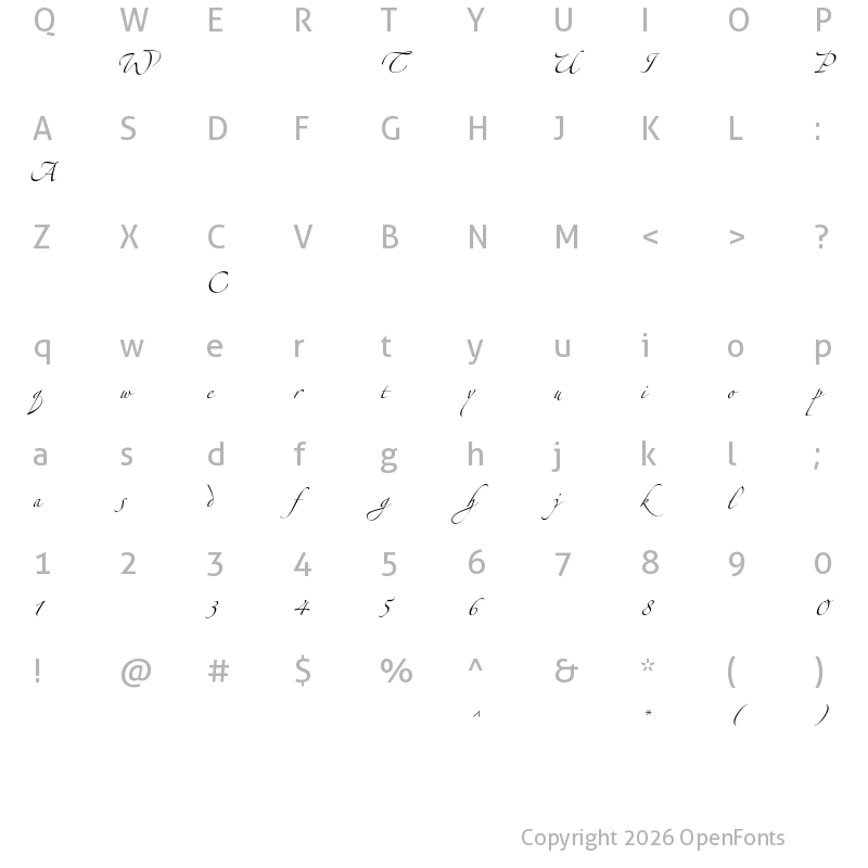Character Map of ZapfinoExtraLT-Two ?