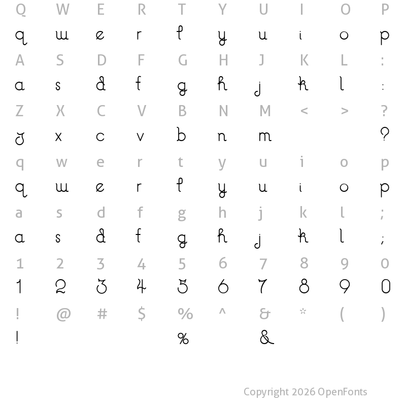 Character Map of Zebra Regular