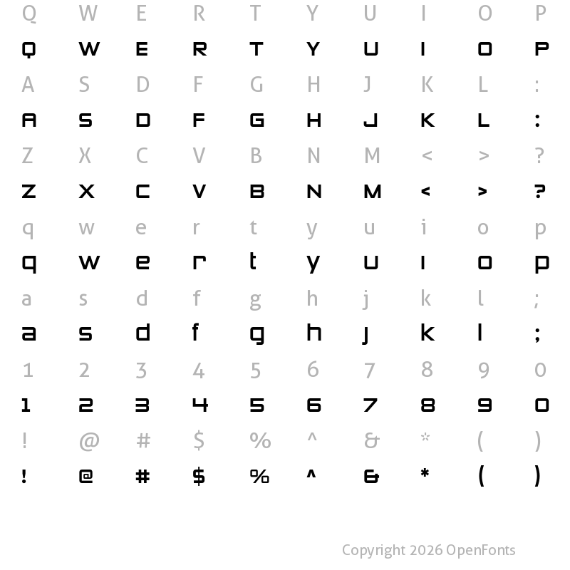 Character Map of Zeroes 2 Regular