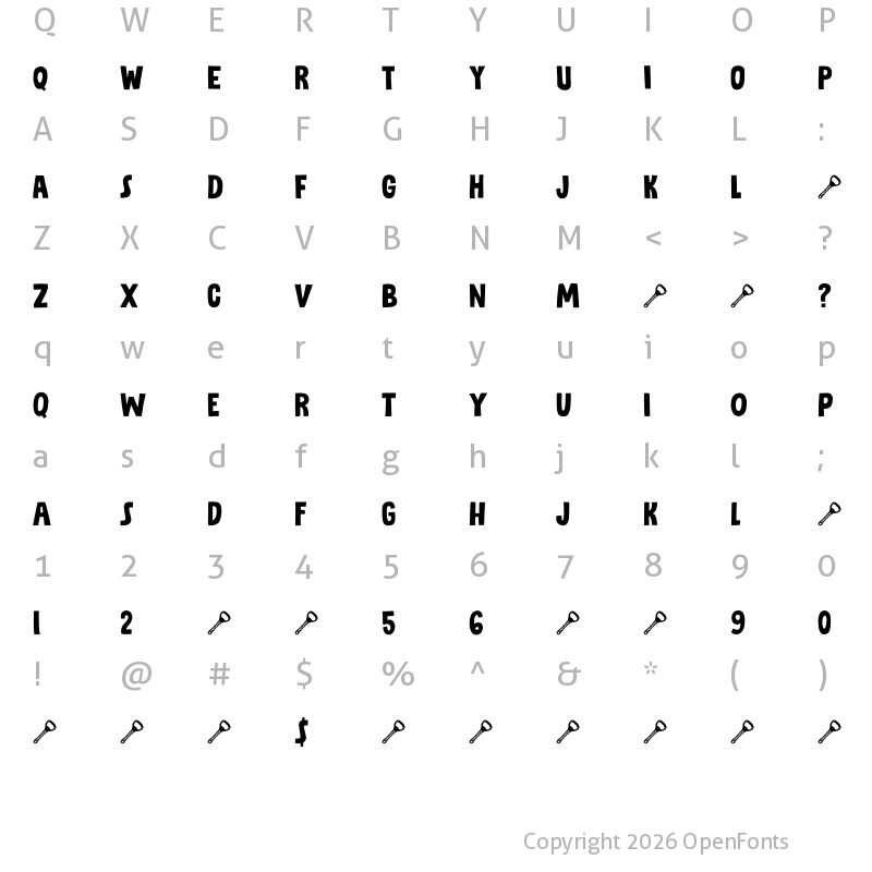 Character Map of Ziboulateur DEMO Regular
