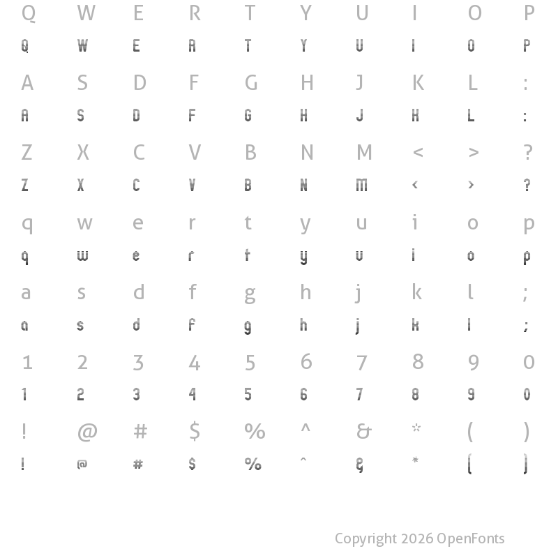 Character Map of ZillahModernLine Regular