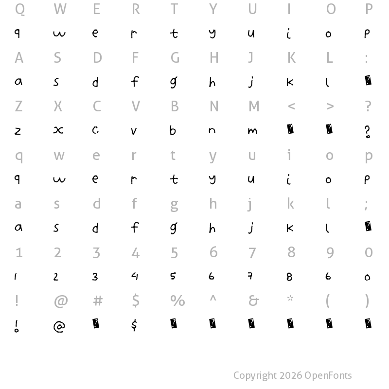 Character Map of ZipperFries Regular