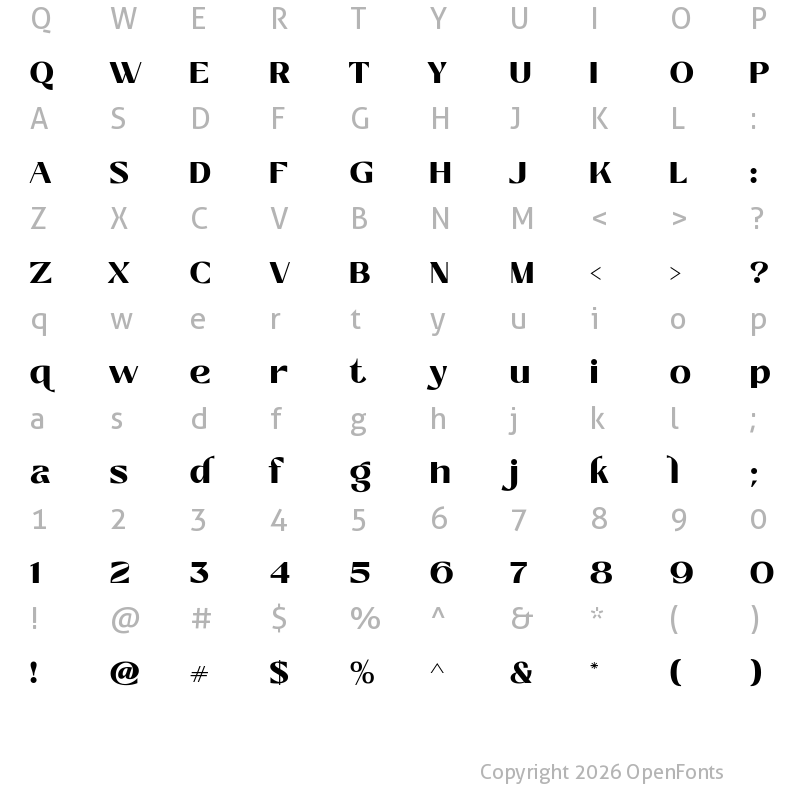 Character Map of Zolina Black