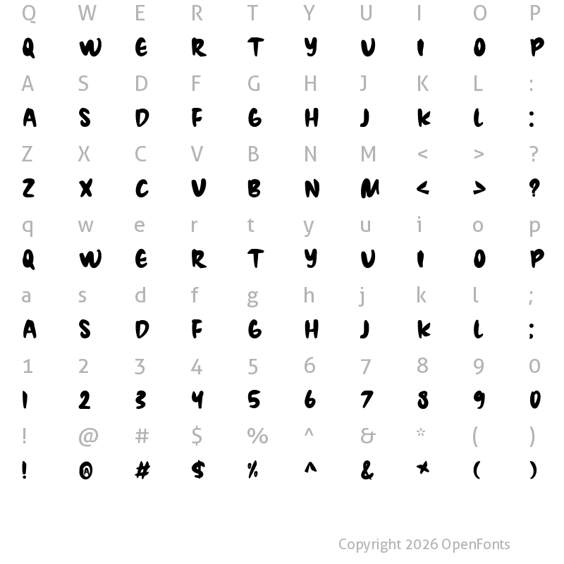 Character Map of Zombies Regular