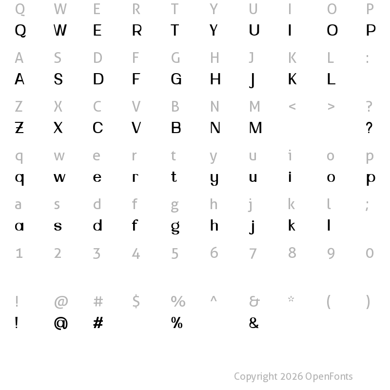 Character Map of ZorniteDEMO Bold