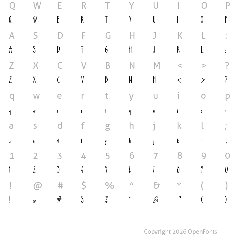 Character Map of zsarchankian Regular