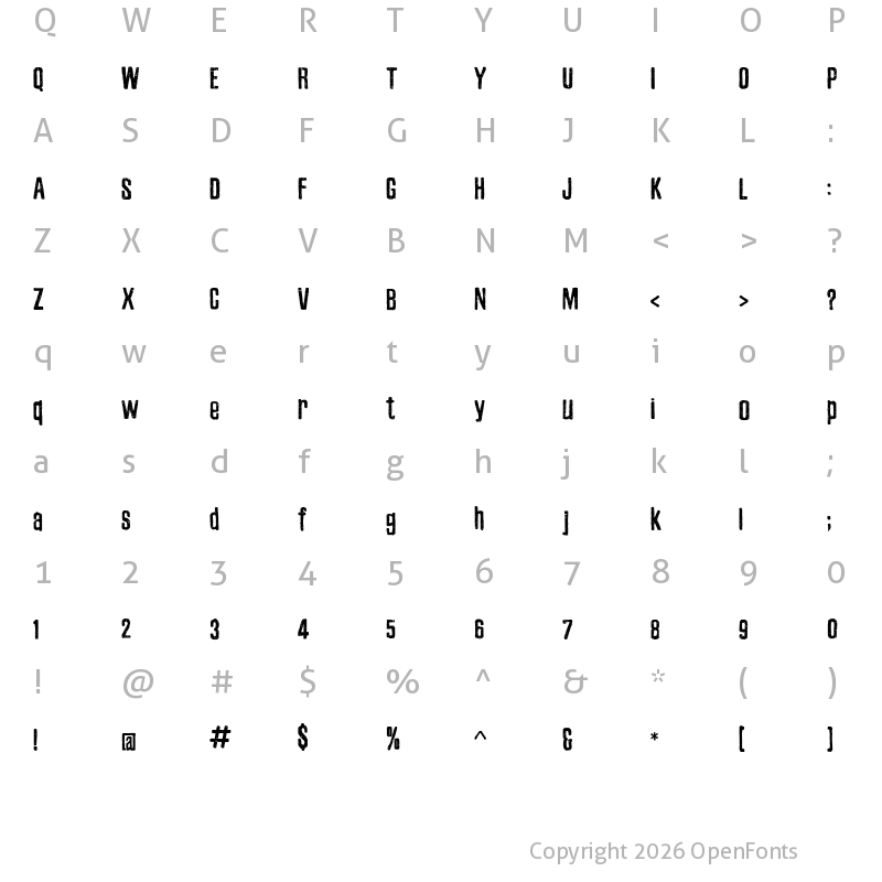 Character Map of Zubajda Dt Regular