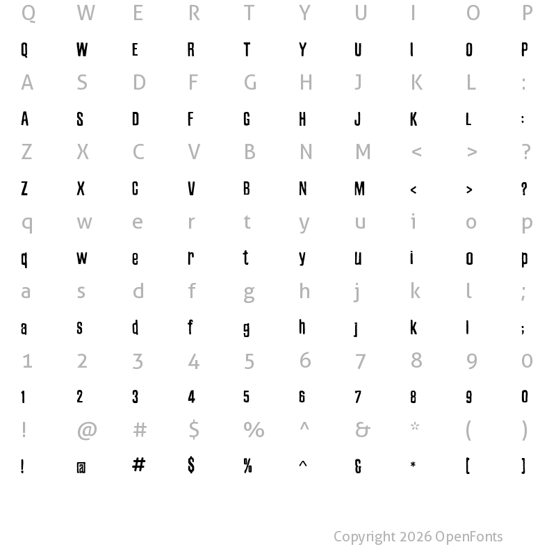 Character Map of Zubajda Rg Regular