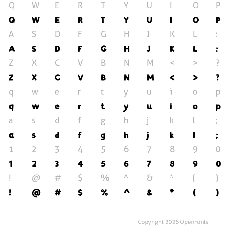 Character Map of Zyzol Regular